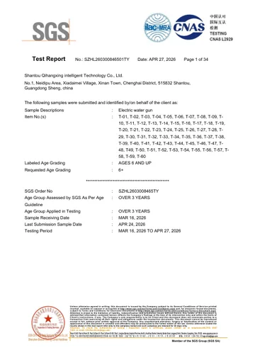 ASTM F963 / CPSIA · Test report