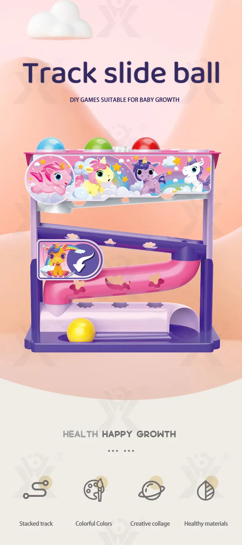 Wholesale Ball and Track Toys, with Music and Lights (TB-4537292) — illustrated product details, panel 1