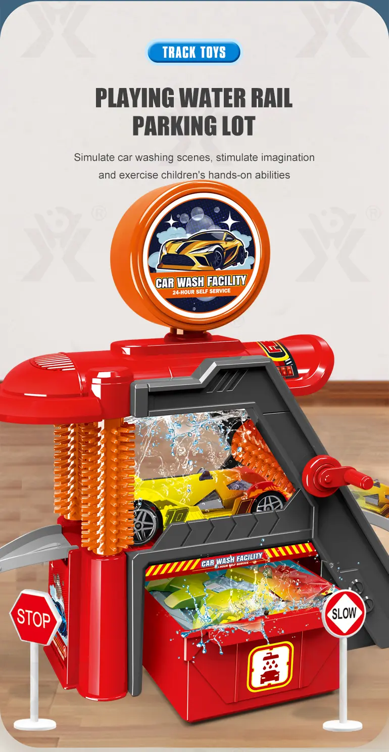 Car Wash Toy Sets, Equipped with Manual Water Spray System and Alloy Toy Car (TB-4526045) — illustrated product details, panel 3