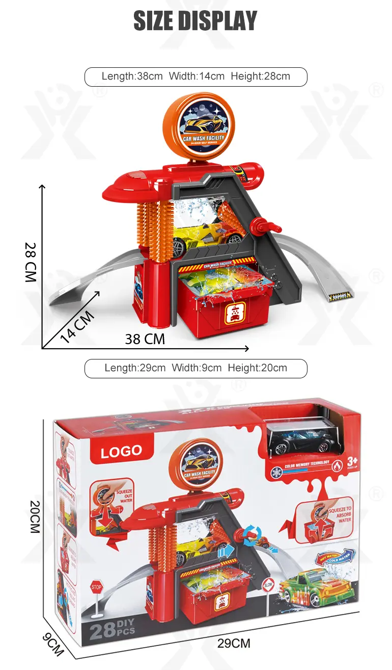 Car Wash Toy Sets, Equipped with Manual Water Spray System and Alloy Toy Car (TB-4526045) — illustrated product details, panel 8