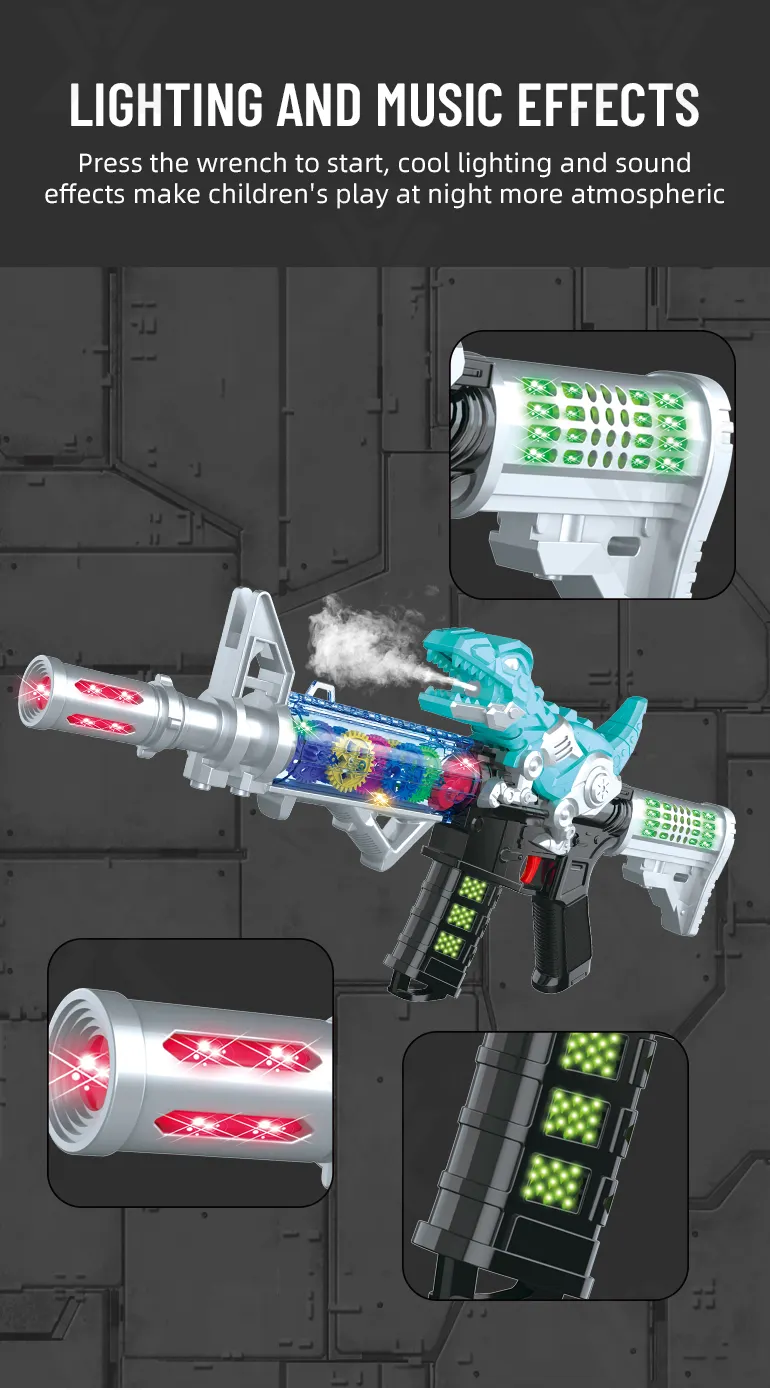 Dinosaur Electric Toy Guns with LED Lights, Sounds & Spray (TB-4395199) — illustrated product details, panel 5