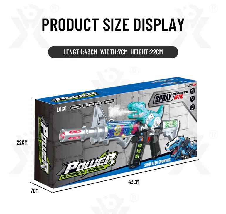 Dinosaur Electric Toy Guns with LED Lights, Sounds & Spray (TB-4395199) — illustrated product details, panel 7