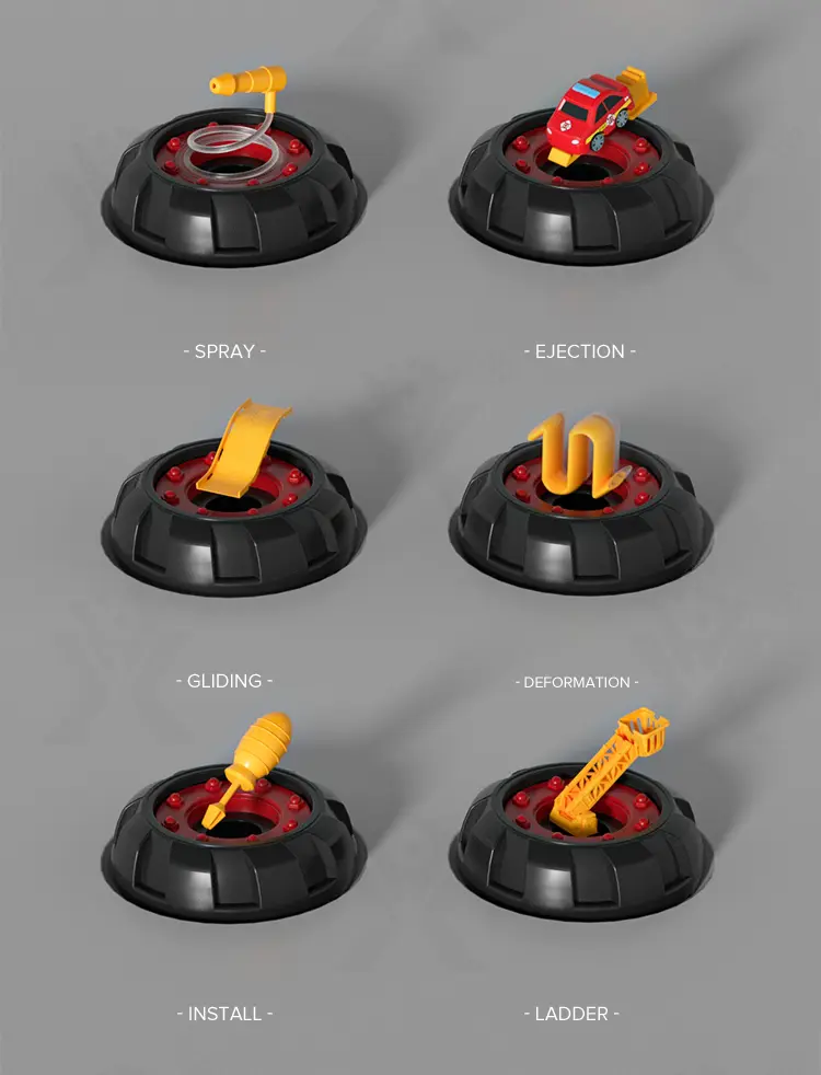 Fire Truck Toy Sets, With Deformable Track, Support OEM/ODM (TB-4866075) — illustrated product details, panel 2