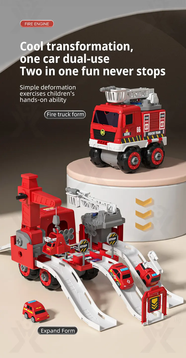 Fire Truck Toy Sets, With Deformable Track, Support OEM/ODM (TB-4866075) — illustrated product details, panel 3