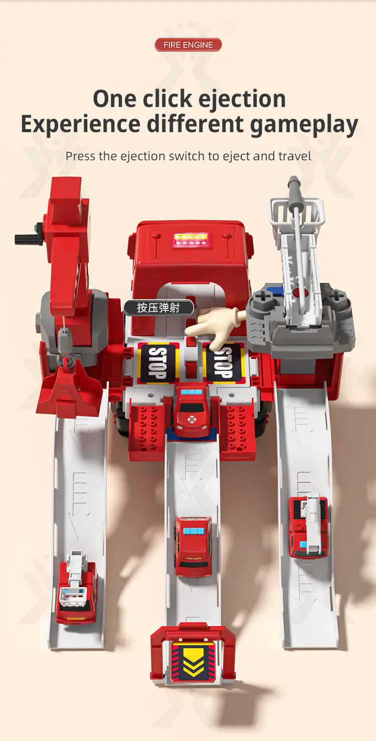 Fire Truck Toy Sets, With Deformable Track, Support OEM/ODM (TB-4866075) — illustrated product details, panel 4