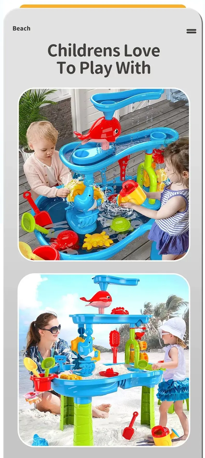 Kids Beach Water Play Table Toys (TB-4043983) — illustrated product details, panel 2