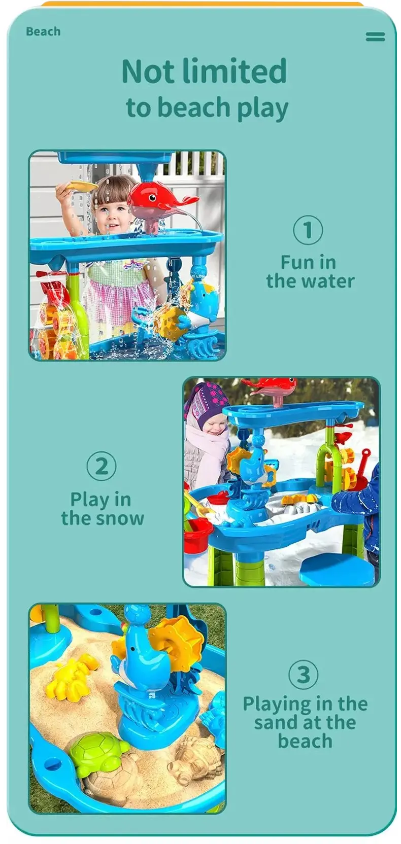 Kids Beach Water Play Table Toys (TB-4043983) — illustrated product details, panel 4