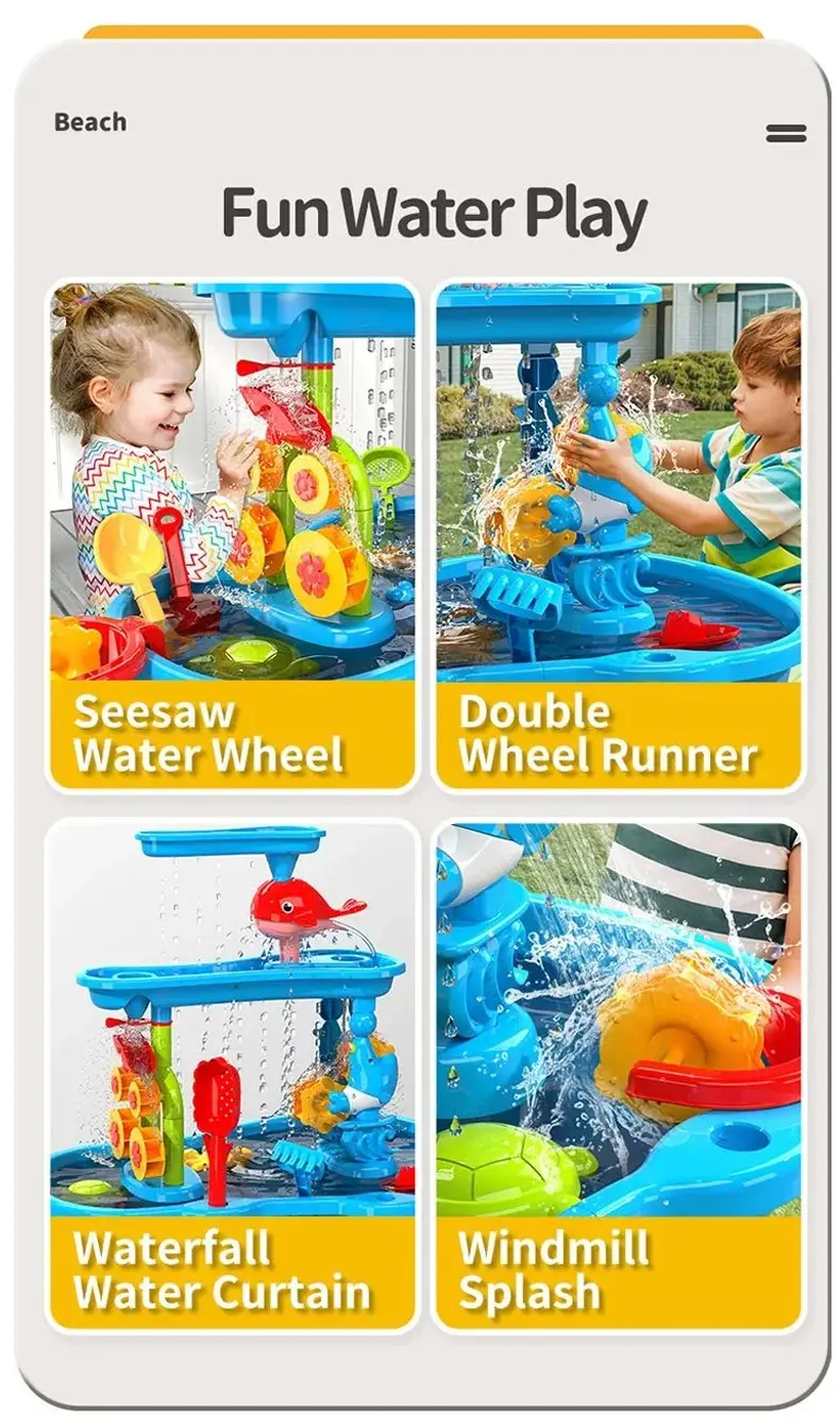 Kids Beach Water Play Table Toys (TB-4043983) — illustrated product details, panel 5