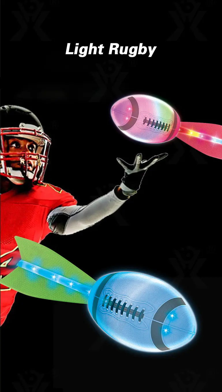 Light Up American Football Toys, with Rainbow Light Trails, Perfect for Night Games (TB-4859496) — illustrated product details, panel 2