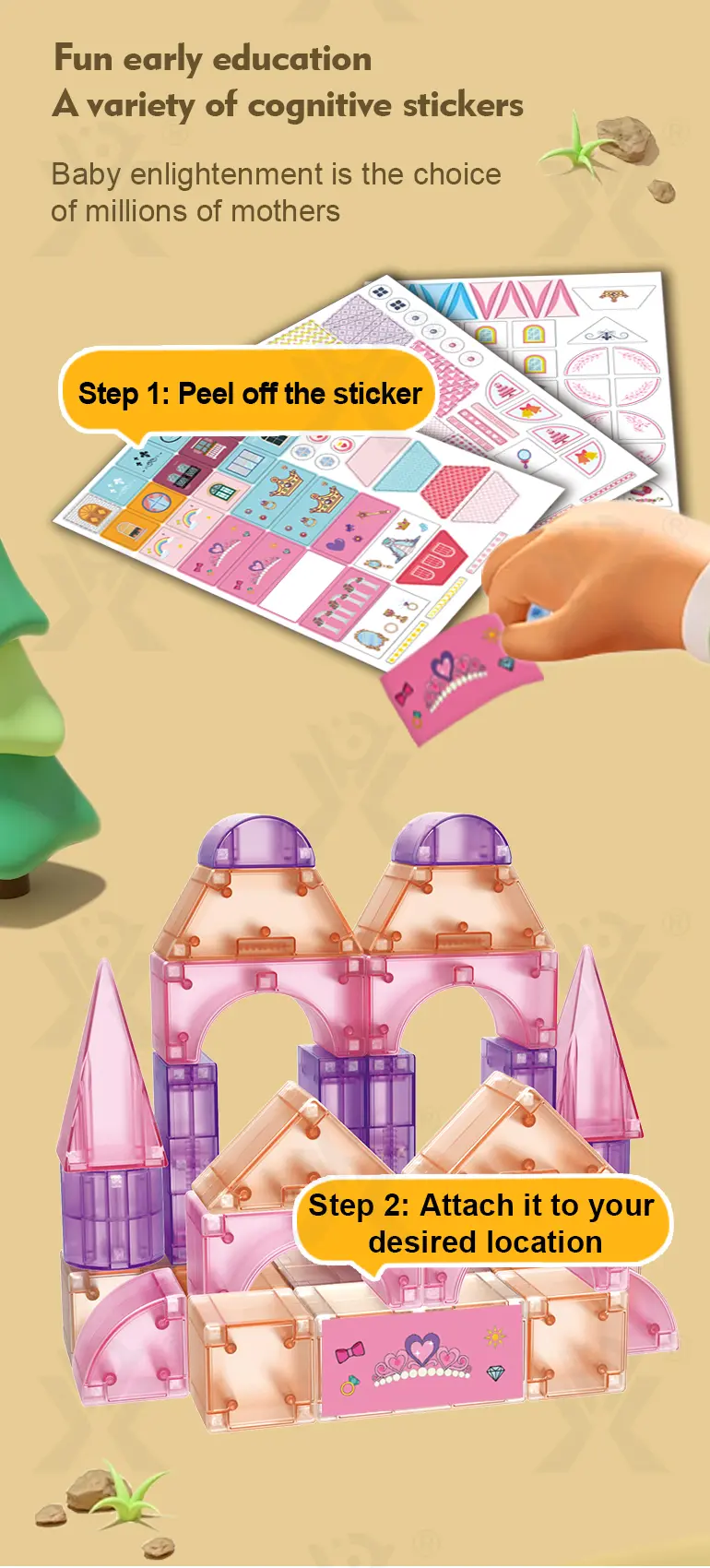 Magic Magnetic Building Block Sets, Kids‘ Fairy Tale Building Block Toys, Wholesale and Customizable (TB-4481018) — illustrated product details, panel 3
