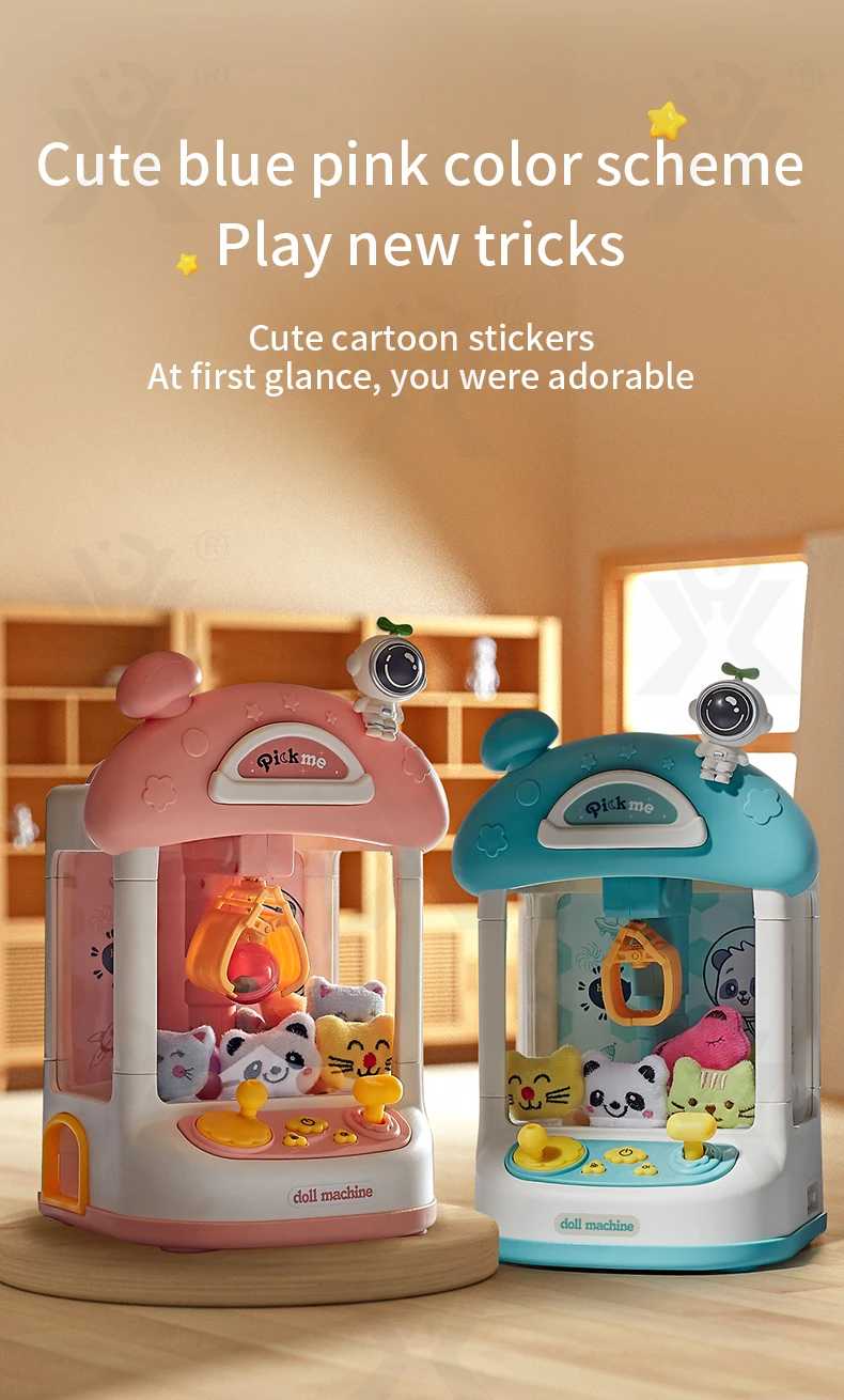 Astronaut-Themed Mini Claw Machine Toy with Plush Dolls, Sound & Light Effects, and Surprise Eggs (TB-4262258) — illustrated product details, panel 4