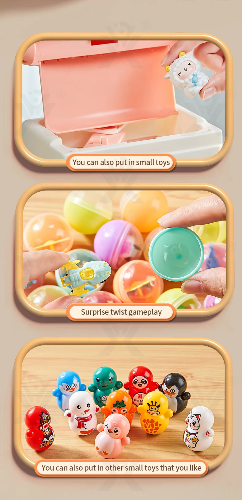 Astronaut-Themed Mini Claw Machine Toy with Plush Dolls, Sound & Light Effects, and Surprise Eggs (TB-4262258) — illustrated product details, panel 6