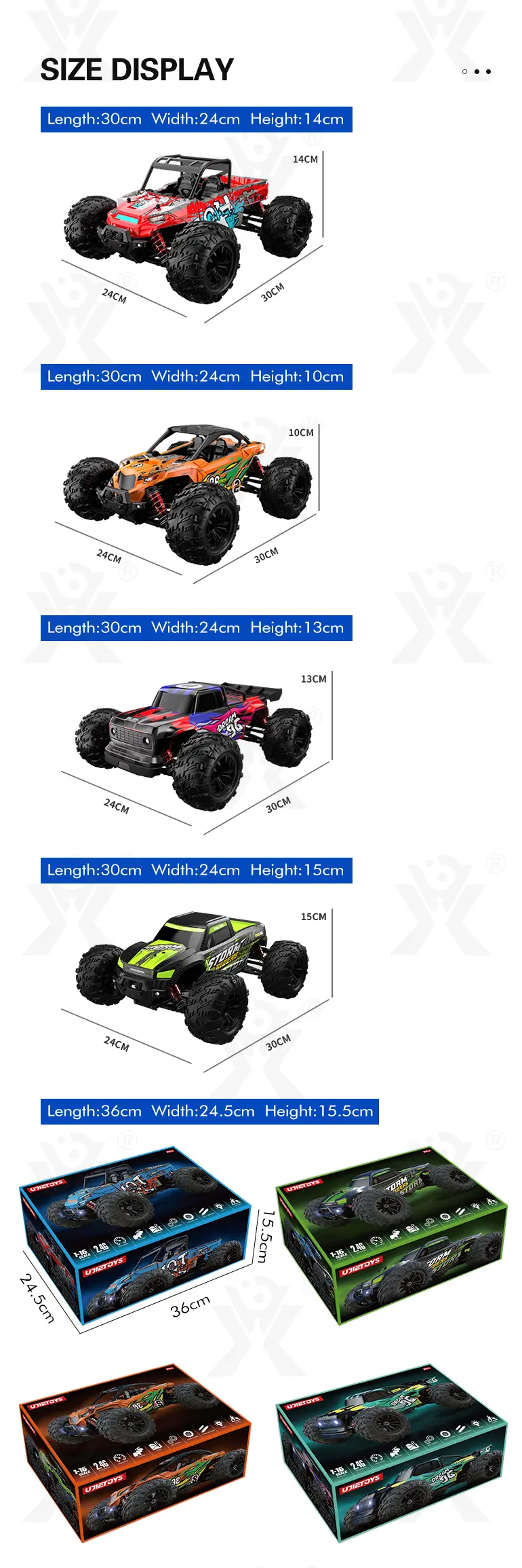 High-Speed RC Cars, 36km/h, 1:16 Simulation Car Body, Six Colors Available (TB-4048964) — illustrated product details, panel 12