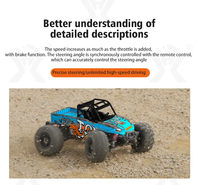 High-Speed RC Cars, 36km/h, 1:16 Simulation Car Body, Six Colors Available (TB-4048964) — illustrated product details, panel 3