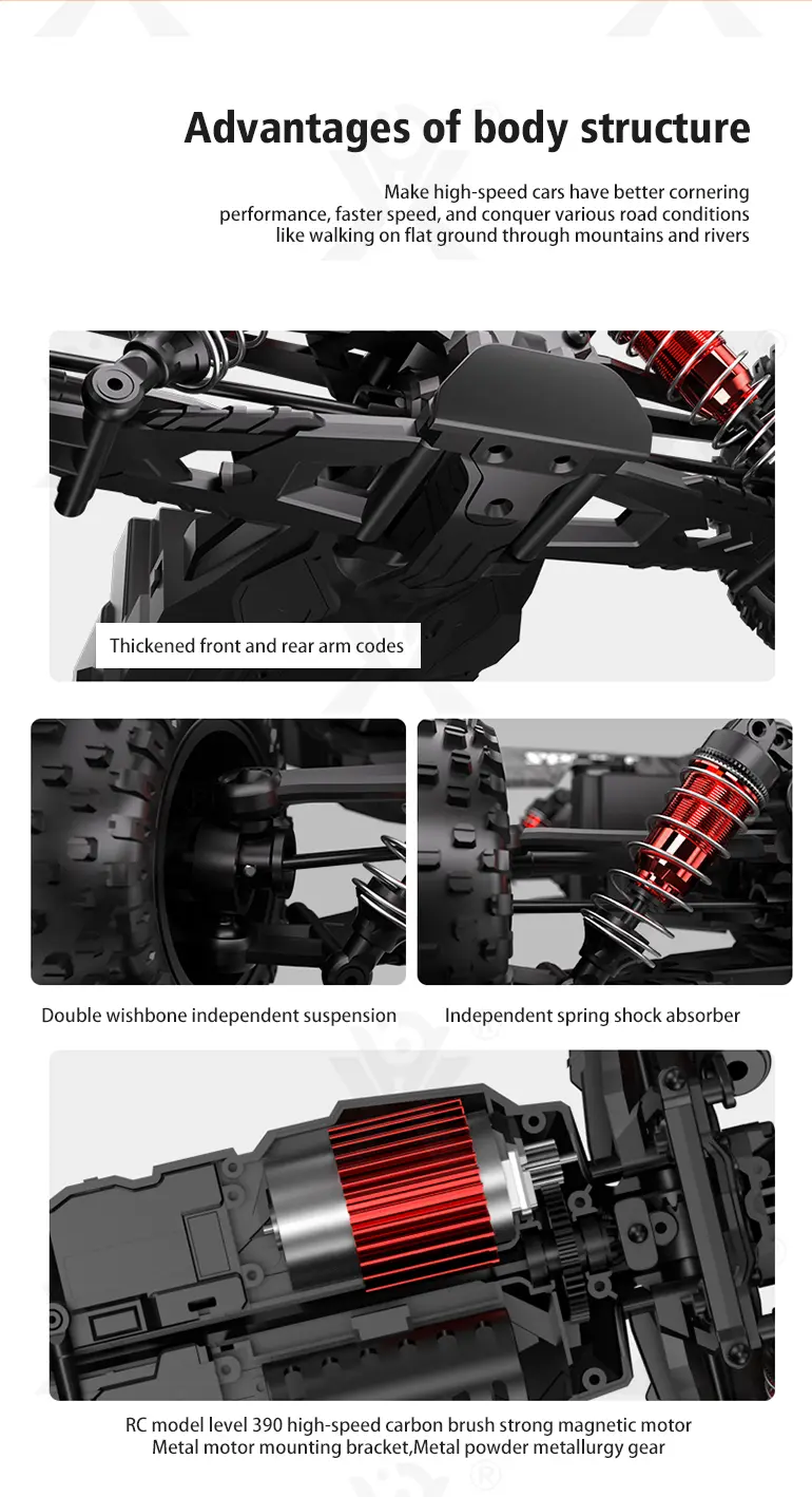 High-Speed RC Cars, 36km/h, 1:16 Simulation Car Body, Six Colors Available (TB-4048964) — illustrated product details, panel 6