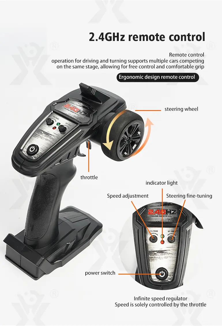 High-Speed RC Cars, 36km/h, 1:16 Simulation Car Body, Six Colors Available (TB-4048964) — illustrated product details, panel 9