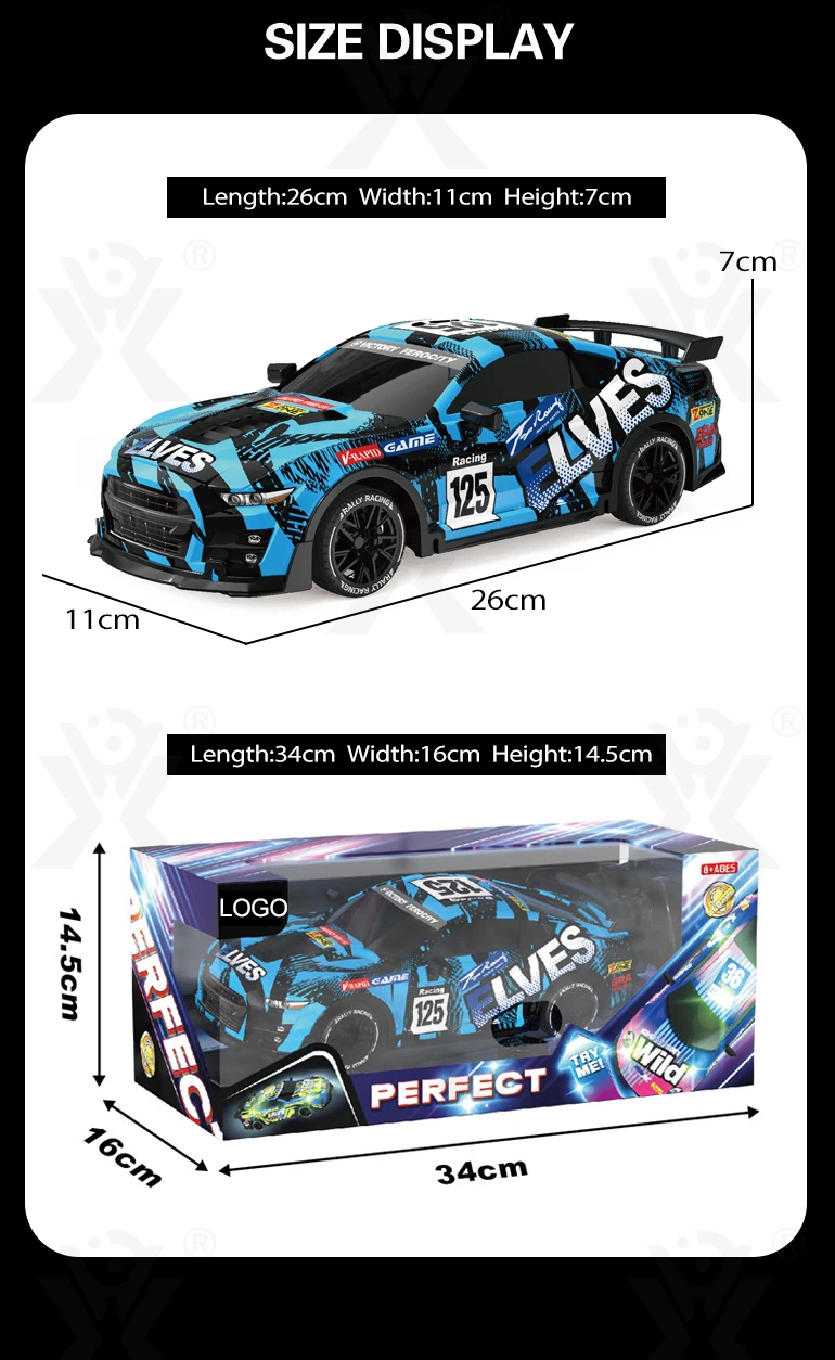 Remote Control Racing Car, 1:18 Scale Ducati Co-branded with LED Lights and Glow Tires (TB-4222685) — product photograph 7