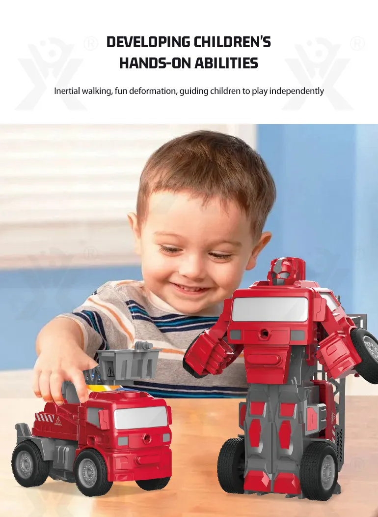 Transforming Construction Truck Toys, Bulk Friction Toy Car with Collision Auto-Transform (TB-4469627) — illustrated product details, panel 2