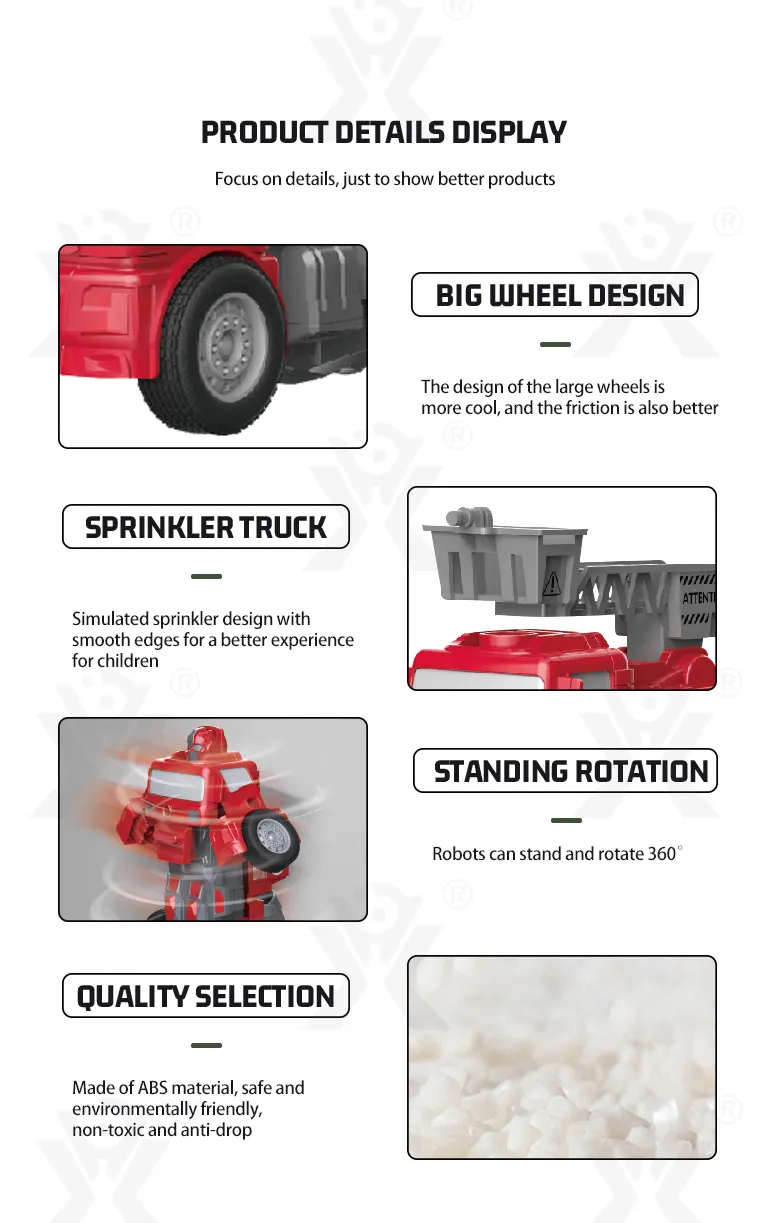Transforming Construction Truck Toys, Bulk Friction Toy Car with Collision Auto-Transform (TB-4469627) — illustrated product details, panel 5