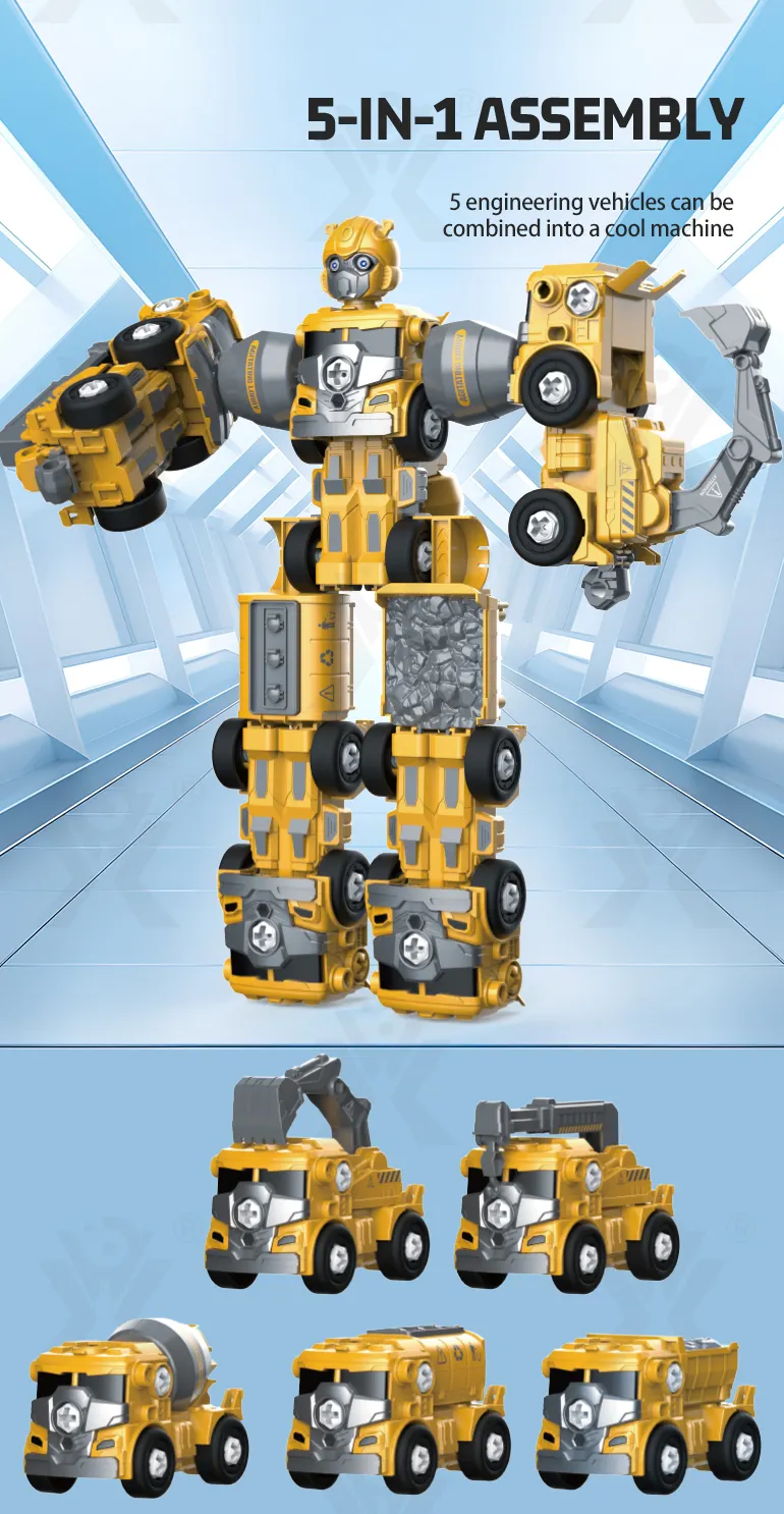 5-in-1 Transforming Construction Vehicle Robot Toy Set for Kids (TB-4469636) — illustrated product details, panel 5