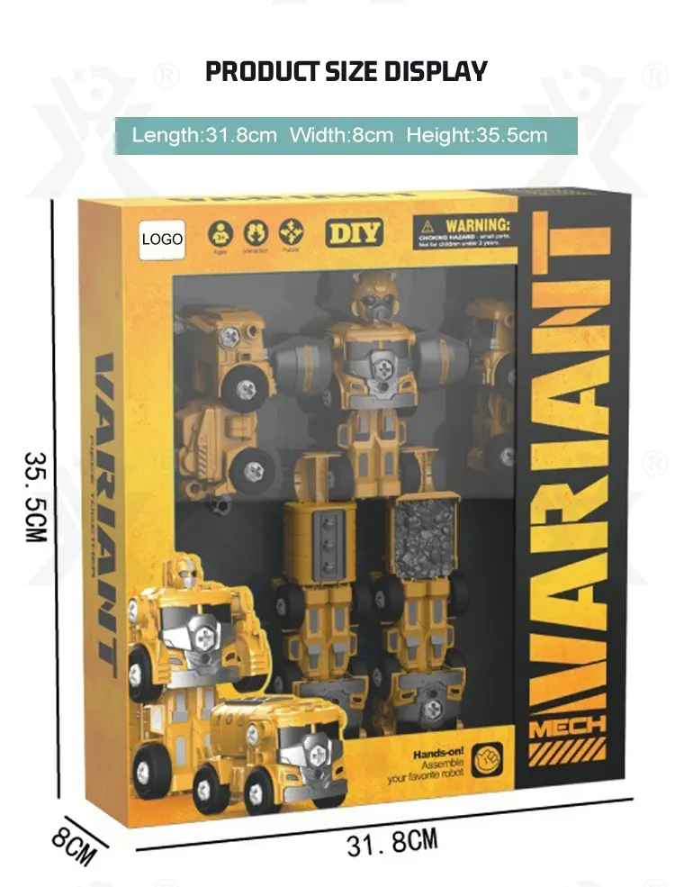 5-in-1 Transforming Construction Vehicle Robot Toy Set for Kids (TB-4469636) — illustrated product details, panel 8