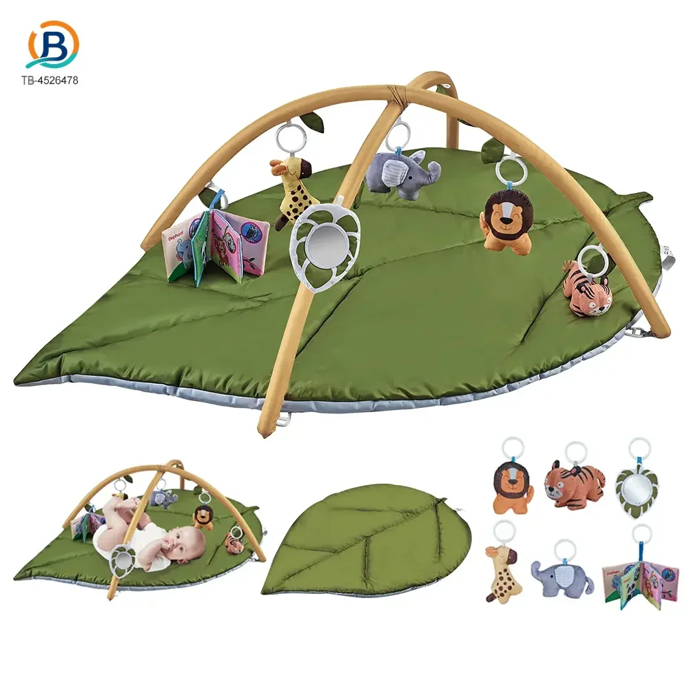 Baby Play Mat Gyms, “Forest Leaf” Shape, with Wooden Stand (TB-4526477) — product photograph 1