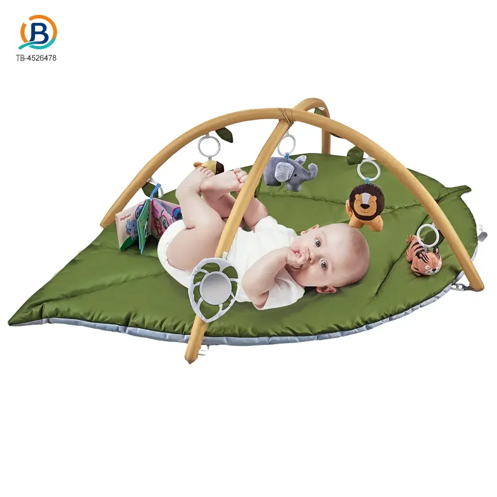 Baby Play Mat Gyms, “Forest Leaf” Shape, with Wooden Stand (TB-4526477) — product photograph 2