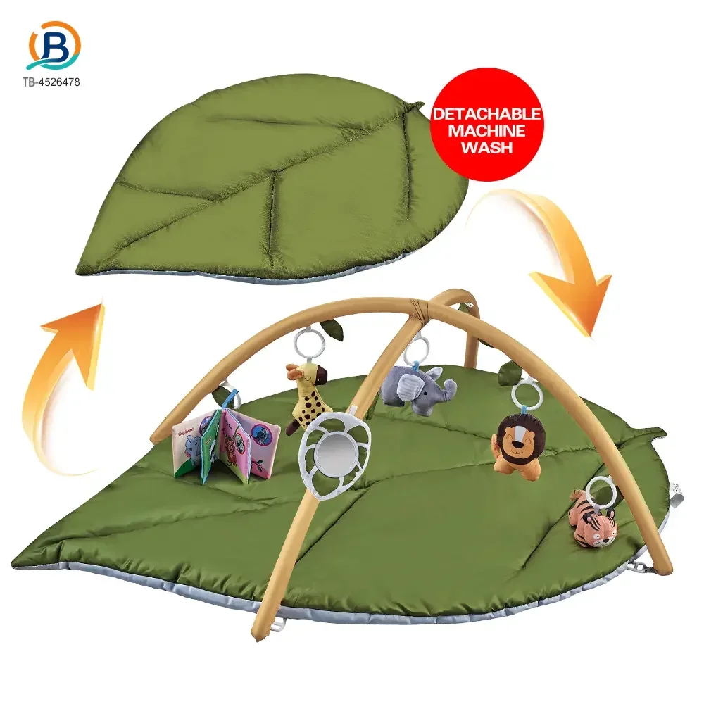 Baby Play Mat Gyms, “Forest Leaf” Shape, with Wooden Stand (TB-4526477) — product photograph 3