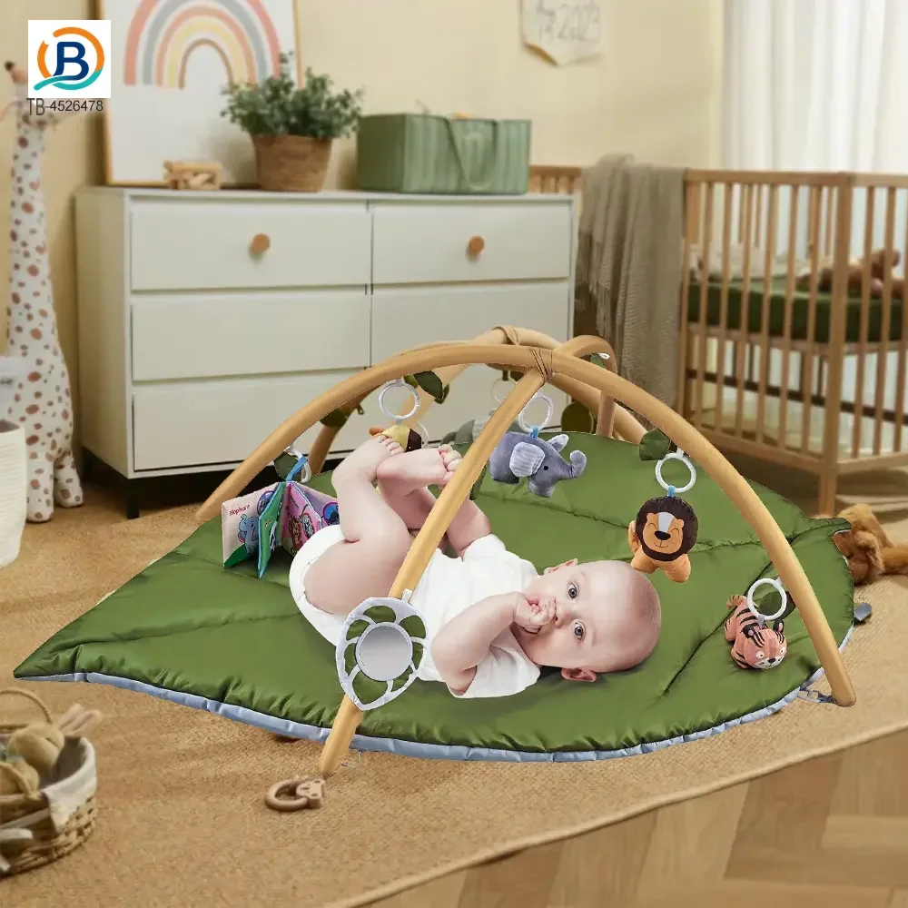 Baby Play Mat Gyms, “Forest Leaf” Shape, with Wooden Stand (TB-4526477) — product photograph 4