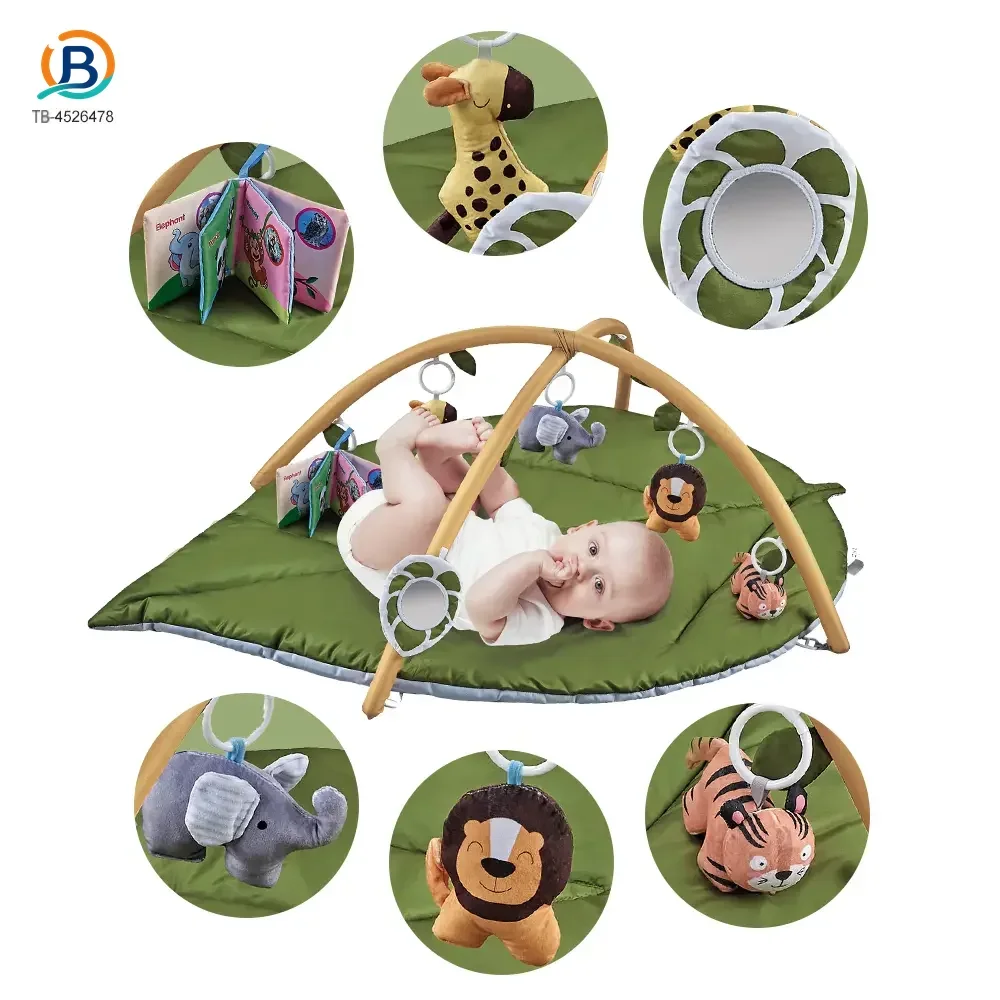 Baby Play Mat Gyms, “Forest Leaf” Shape, with Wooden Stand (TB-4526477) — product photograph 5