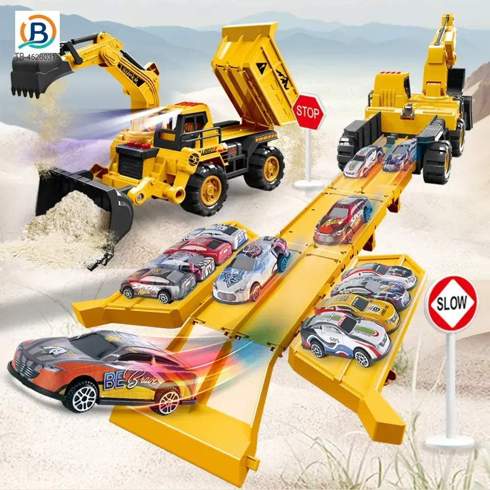 Construction Vehicle Toy Set, Includes a Toy Cars and a Modular Track Component (TB-4526031) — product photograph 3