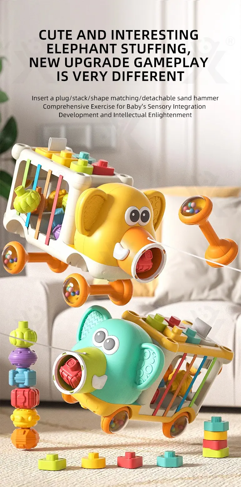 Educational Toys, Elephant Stacking Toys, Interesting Building Blocks (TB-4894355) — illustrated product details, panel 1
