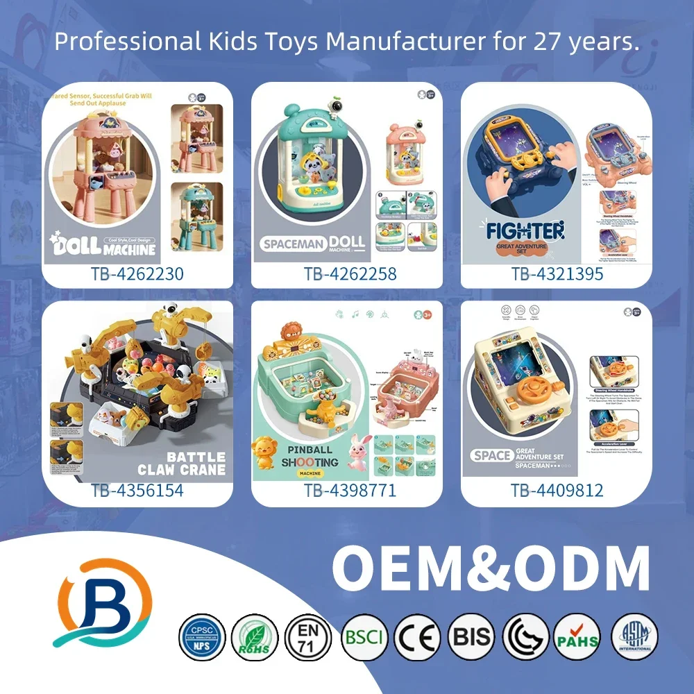 Astronaut-Themed Mini Claw Machine Toy with Plush Dolls, Sound & Light Effects, and Surprise Eggs (TB-4262258) — product photograph 8