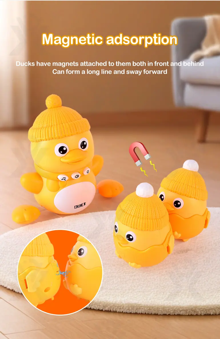 Magnetic Crawling Duck Toy for Babies-Music, Light & Interactive Play (TB-4900006) — illustrated product details, panel 3