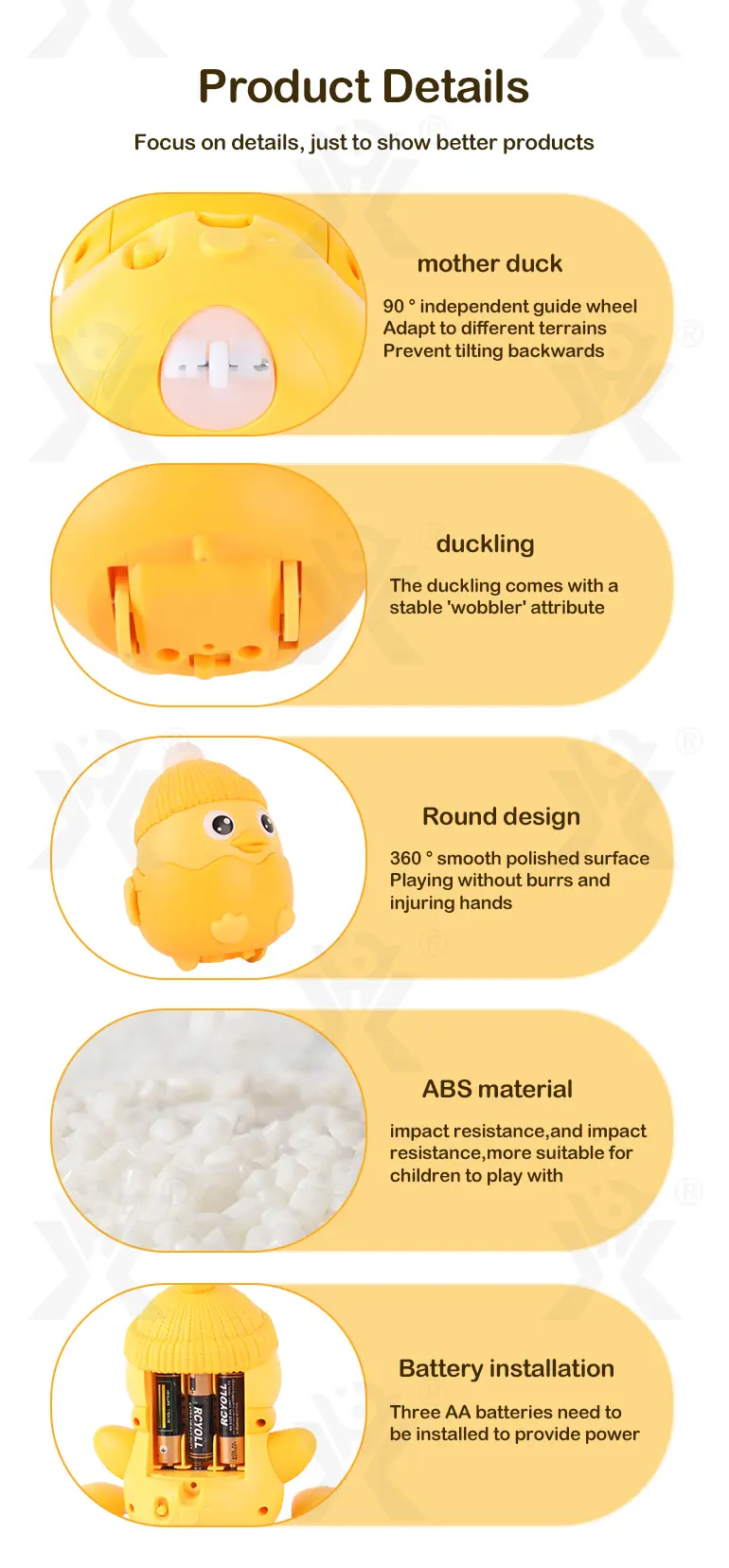 Magnetic Crawling Duck Toy for Babies-Music, Light & Interactive Play (TB-4900006) — illustrated product details, panel 7