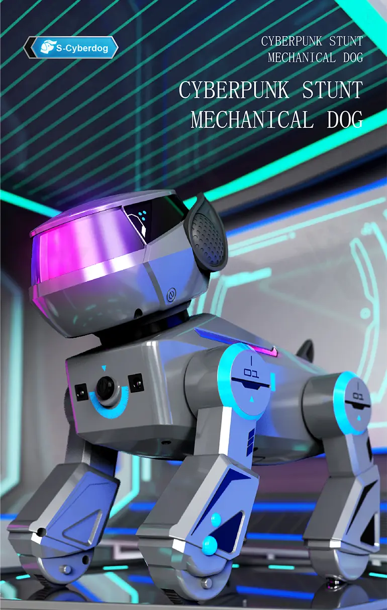 Smart Toy Robot Dogs with Remote Control, Dance & Light Show (TB-4892098) — illustrated product details, panel 1