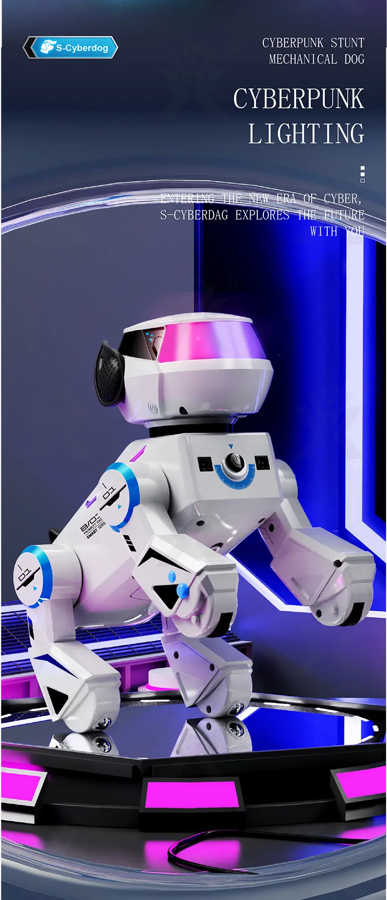 Smart Toy Robot Dogs with Remote Control, Dance & Light Show (TB-4892098) — illustrated product details, panel 4