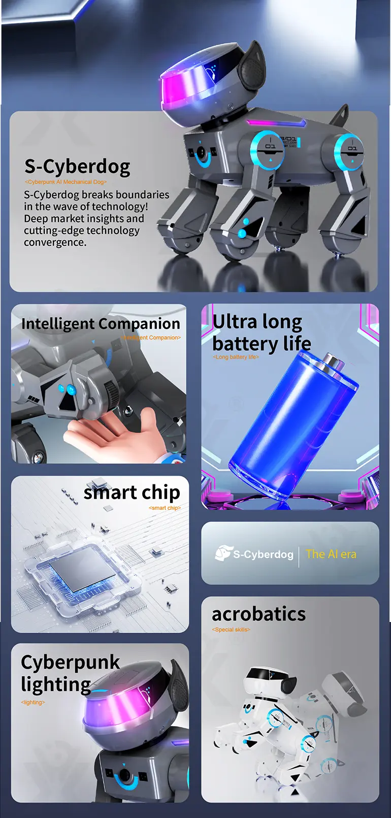 Smart Toy Robot Dogs with Remote Control, Dance & Light Show (TB-4892098) — illustrated product details, panel 12