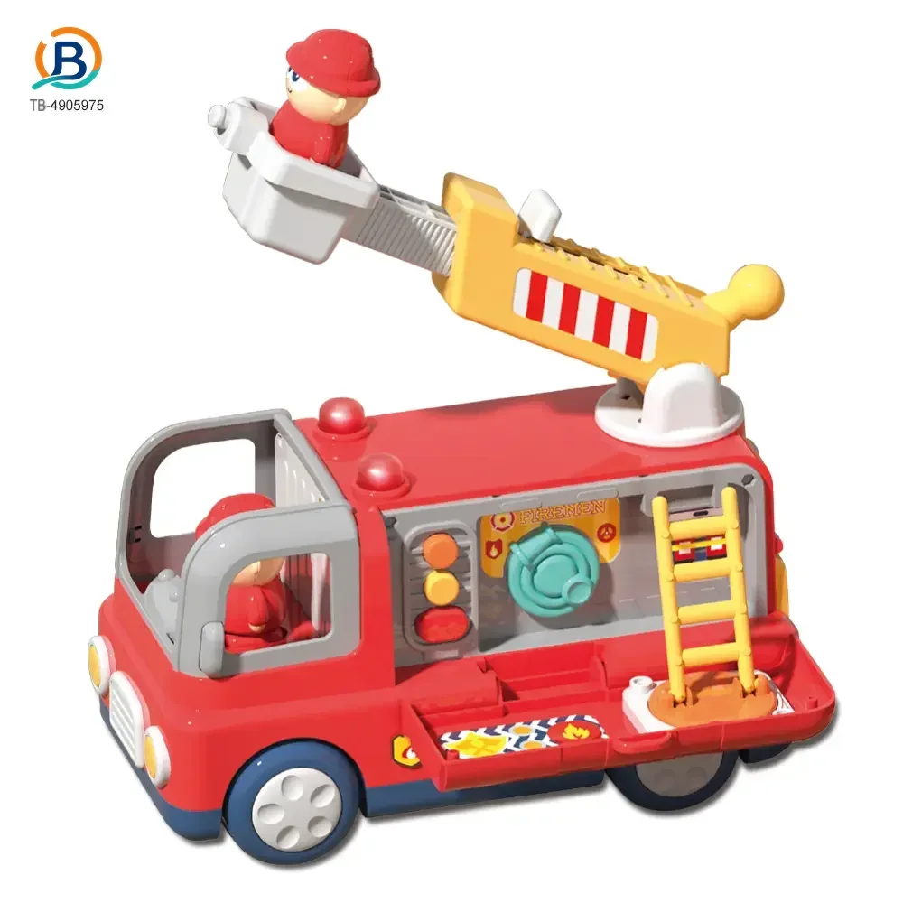 Interactive Firefighter Truck Toy with Rotating Ladder, Sound & Light Effects (TB-4905975) — product photograph 1