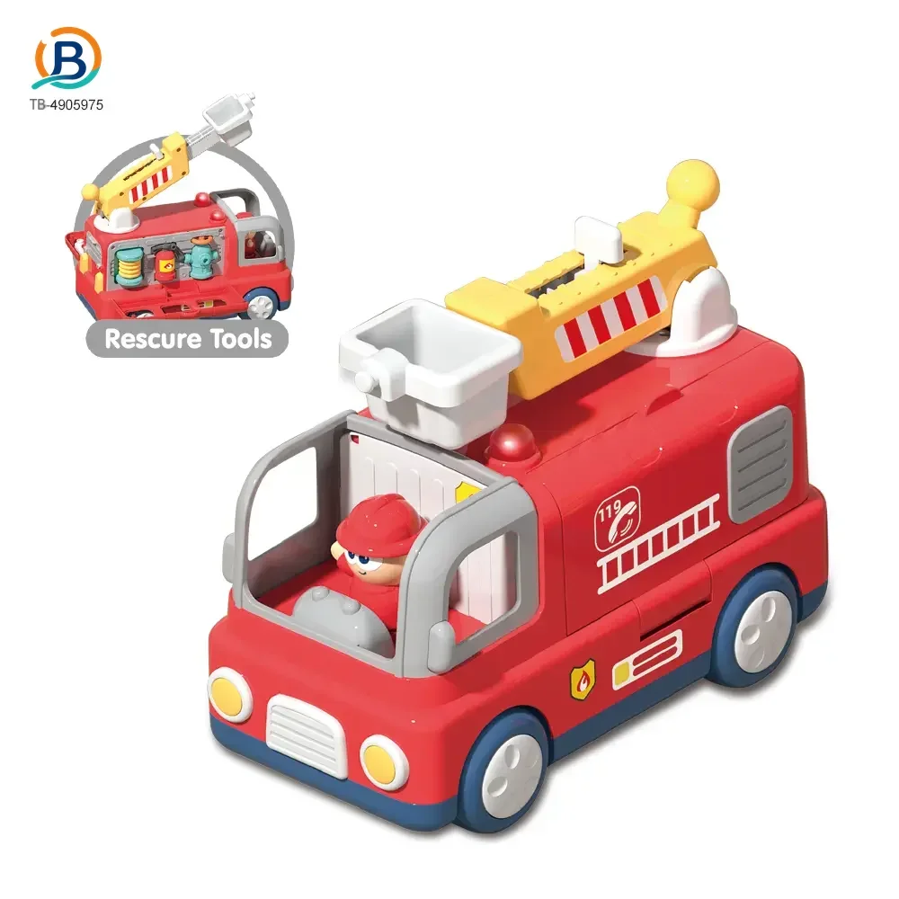 Interactive Firefighter Truck Toy with Rotating Ladder, Sound & Light Effects (TB-4905975) — product photograph 2