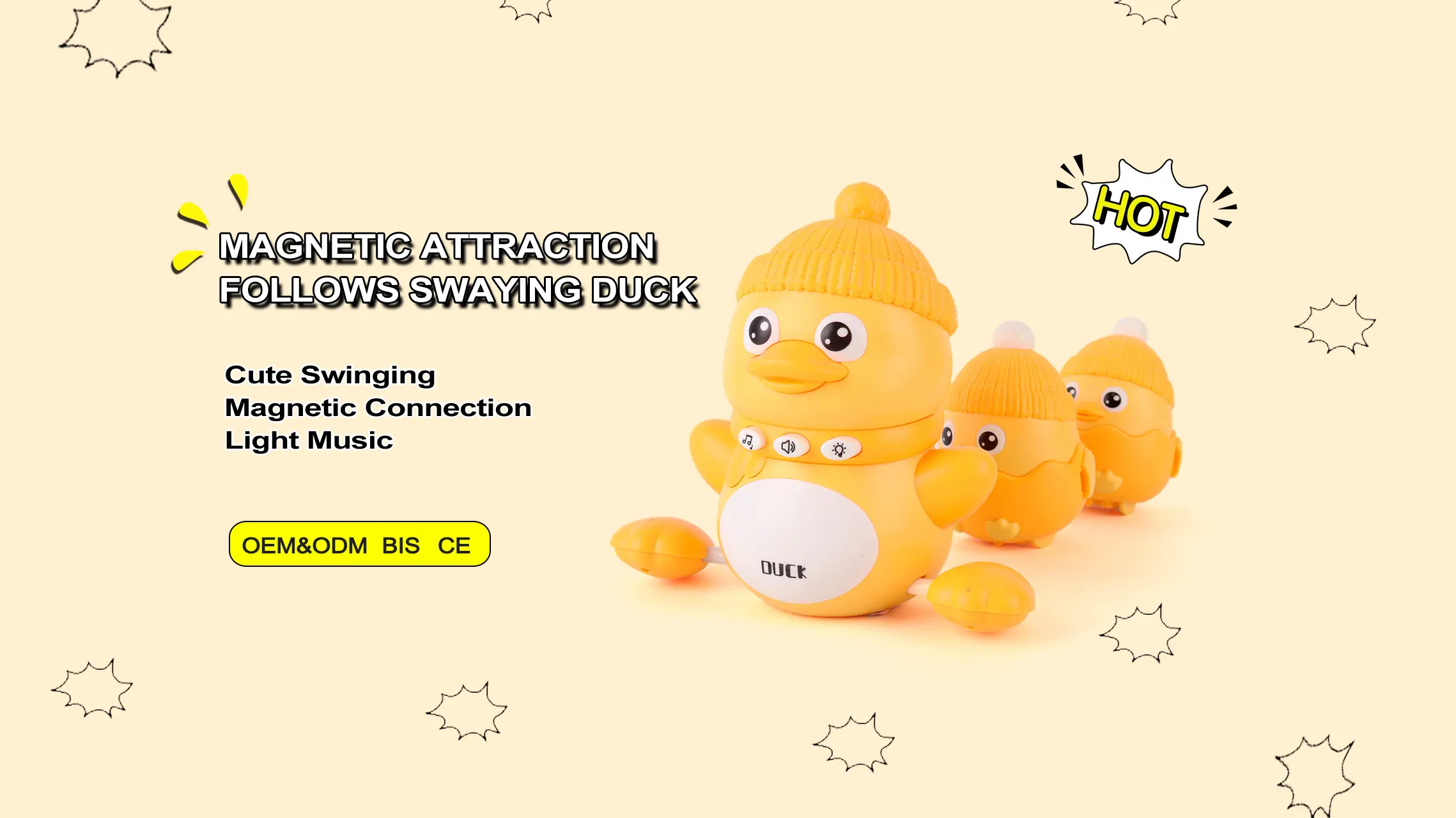 Magnetic Crawling Duck Toy for Babies-Music, Light & Interactive Play (TB-4900006) — product photograph 7
