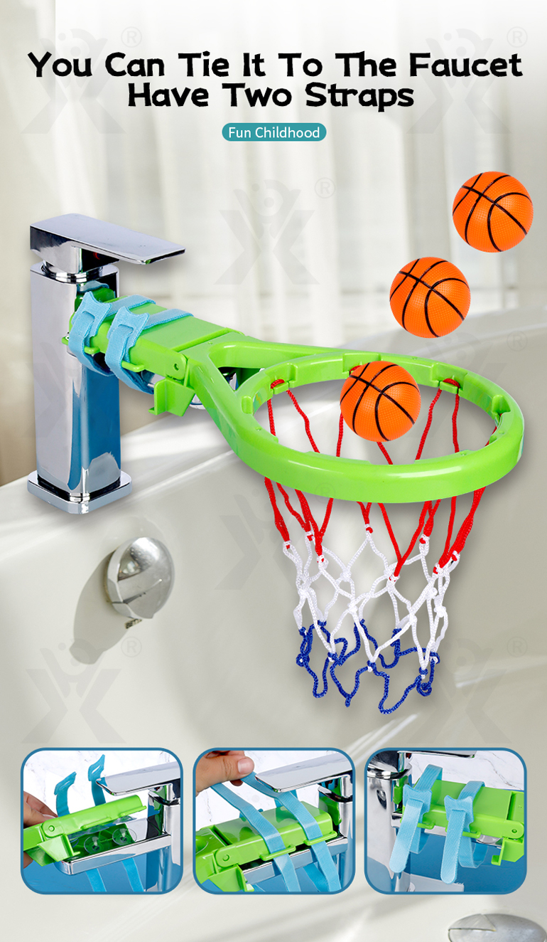 2-in-1 Kids’ Bath Basketball Hoop Toy with Suction Cups & Straps (TB-4328192) — illustrated product details, panel 2