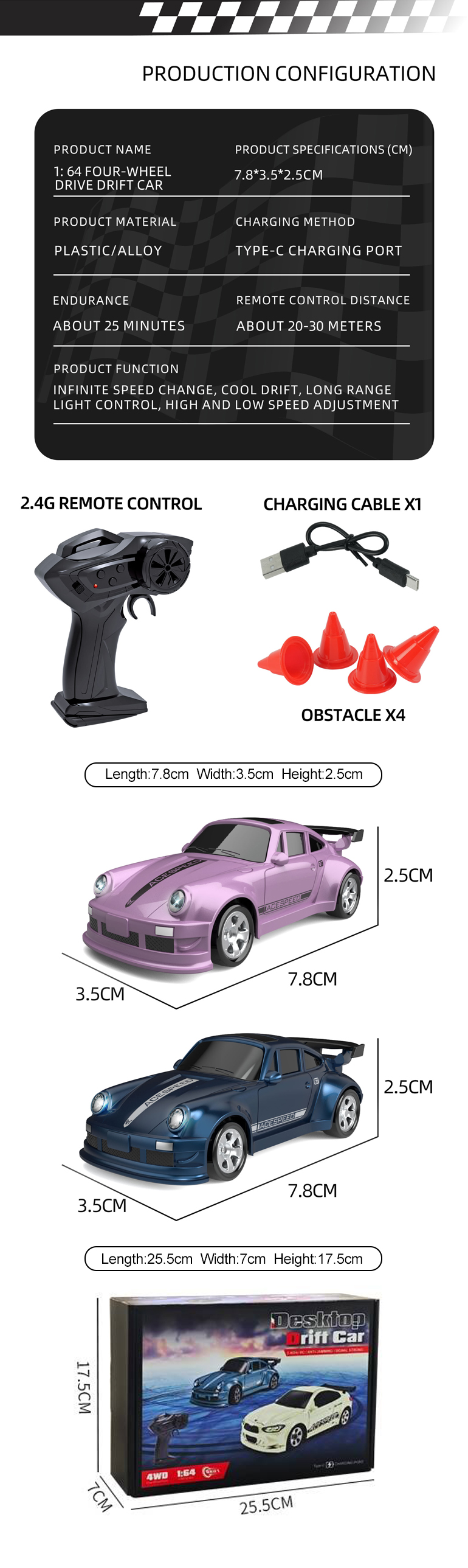 RC Mini Drift Car (TB-4920562) — illustrated product details, panel 12