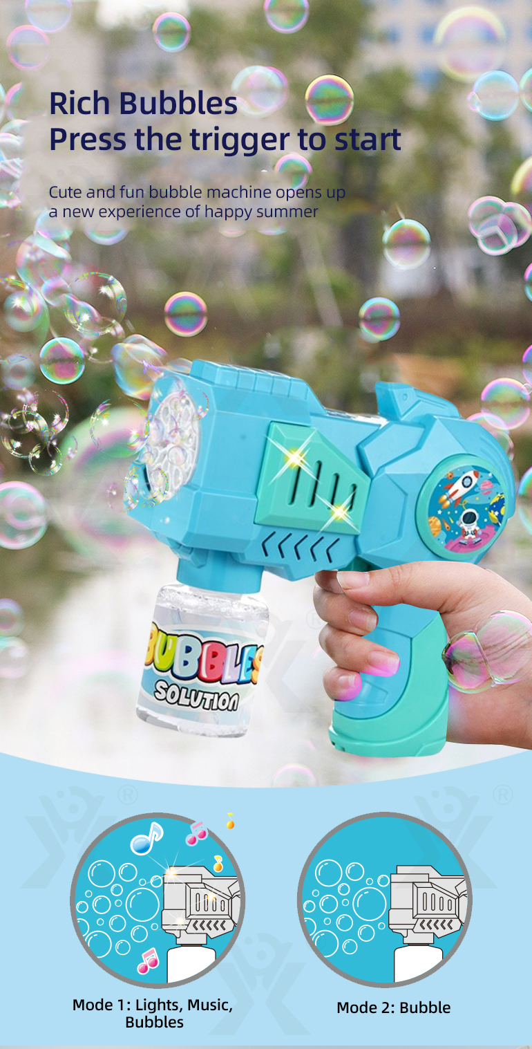 Porous Electric Bubble Gun Toy (TB-4373020) — illustrated product details, panel 3