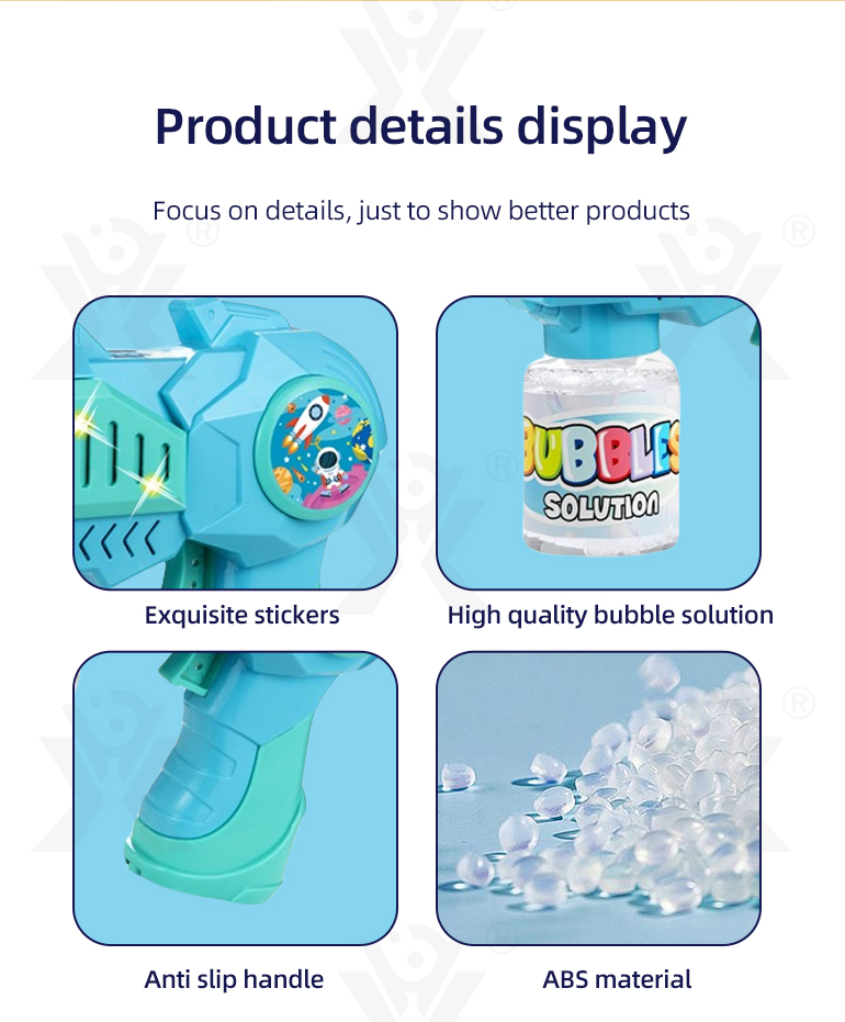 Porous Electric Bubble Gun Toy (TB-4373020) — illustrated product details, panel 5