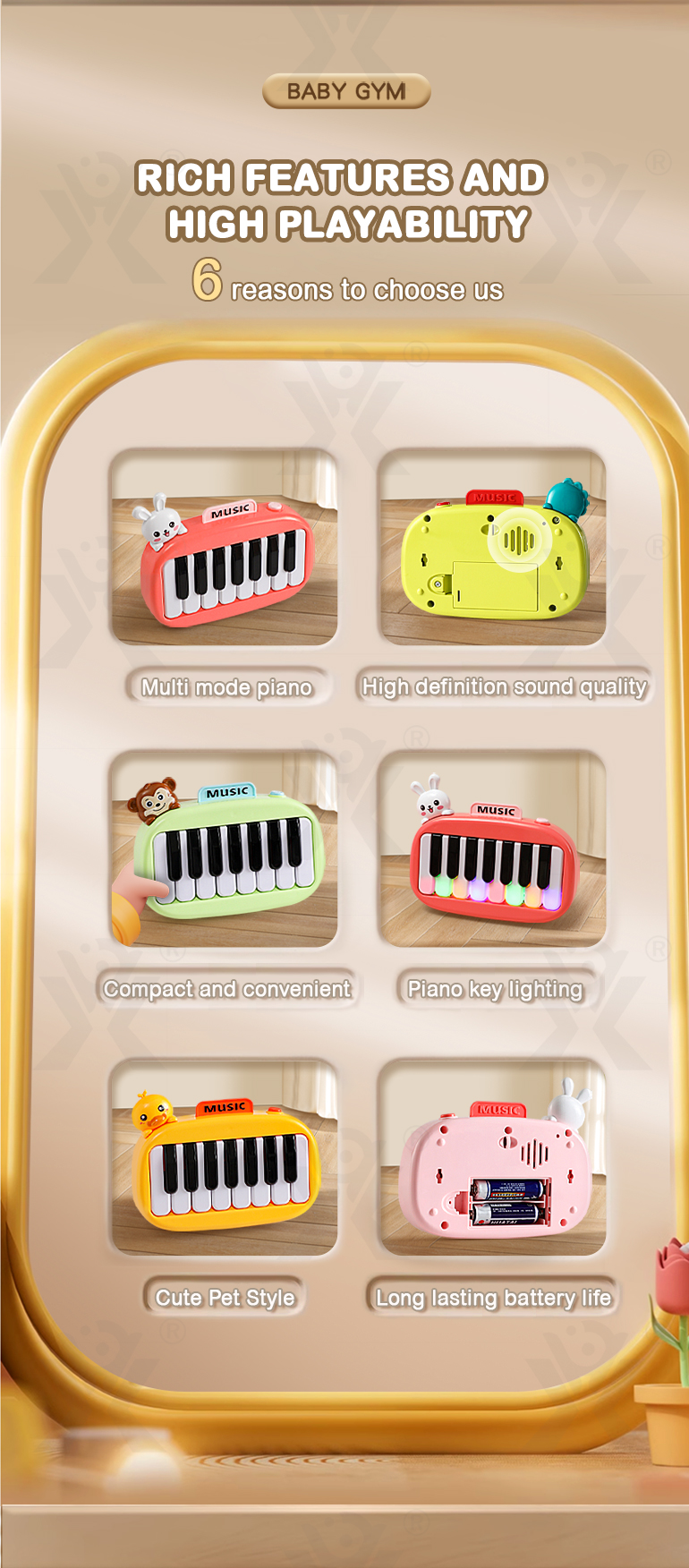 Pocket Electric Piano Toy (TB-4955174) — illustrated product details, panel 2