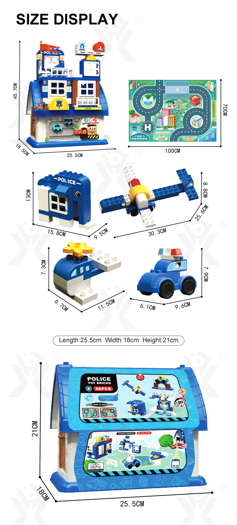 5-in-1 Police Station Building Blocks Toy for Kids (TB-4299083) — illustrated product details, panel 17