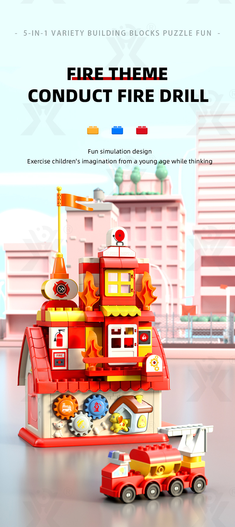 5-in-1 Police Station Building Blocks Toy for Kids (TB-4299083) — illustrated product details, panel 6