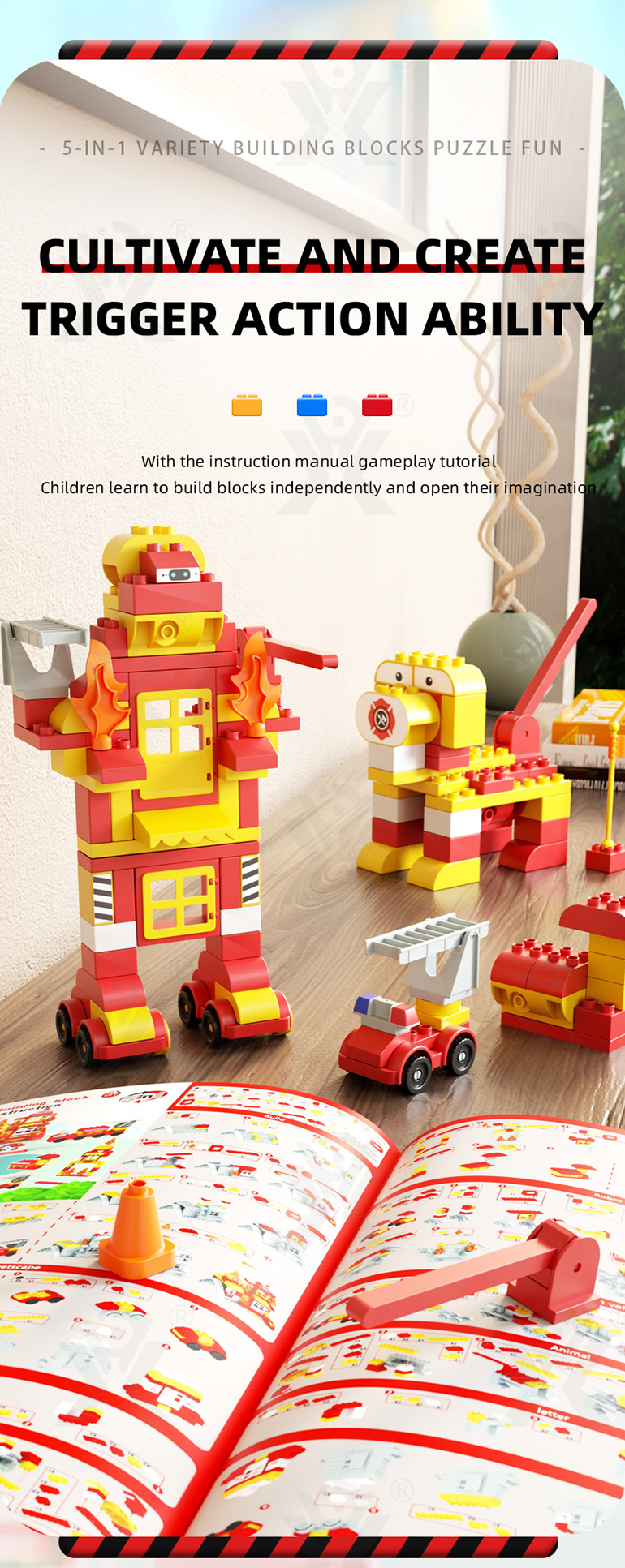 5-in-1 Police Station Building Blocks Toy for Kids (TB-4299083) — illustrated product details, panel 9