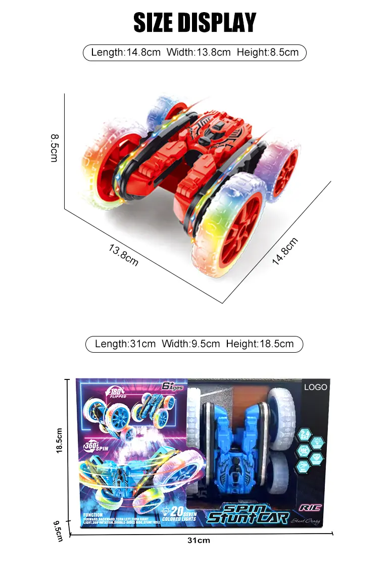 RC Stunt Cars with Spray & LED Lights (TB-4291969) — illustrated product details, panel 9